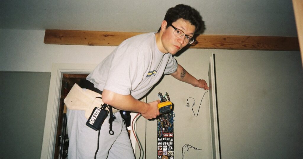Electrician working on a residential electrical panel