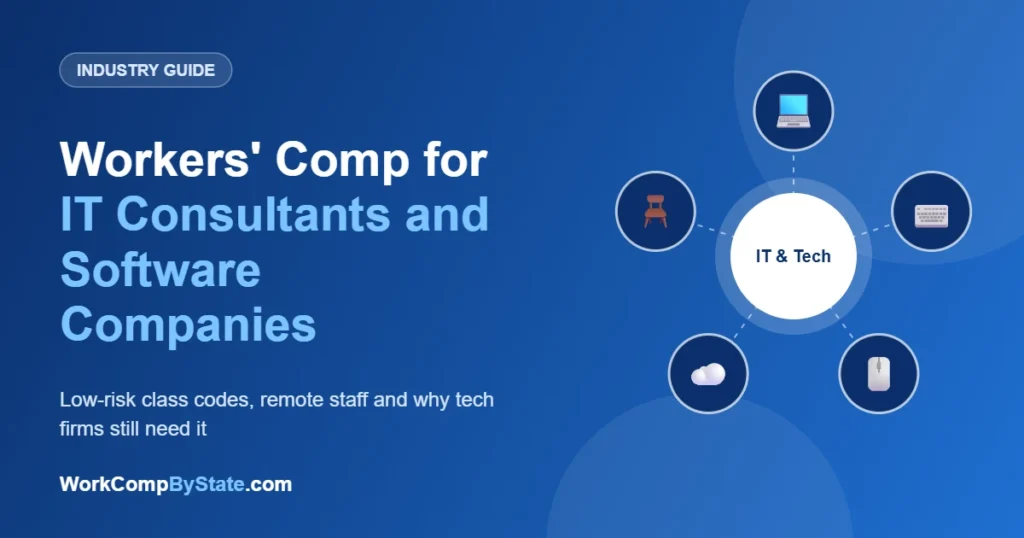 Workers' Comp for IT Consultants and Software Companies: Low-risk class codes, remote staff and why tech firms still need it.